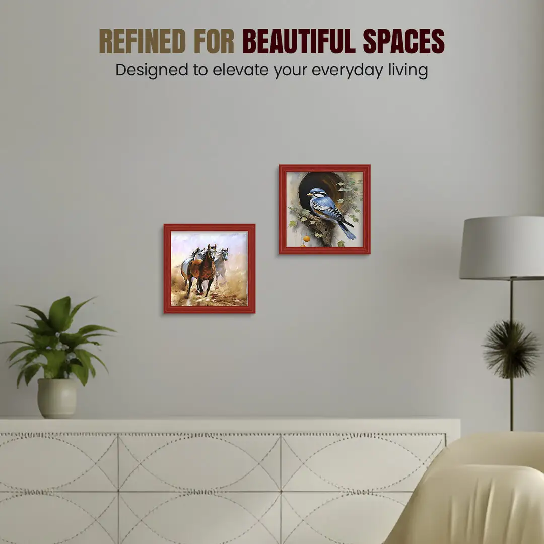 25x25cm Classic Red Picture Frame - Elegant Wall Display For Photos & Artwork thumbnail 2