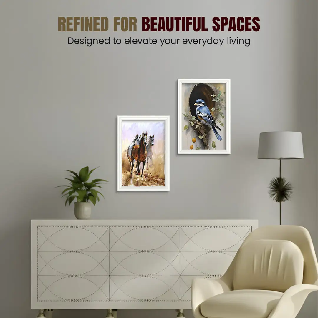 35x25cm Classic White Picture Frame - Timeless Wall Display For Family Photos & Artwork thumbnail 2
