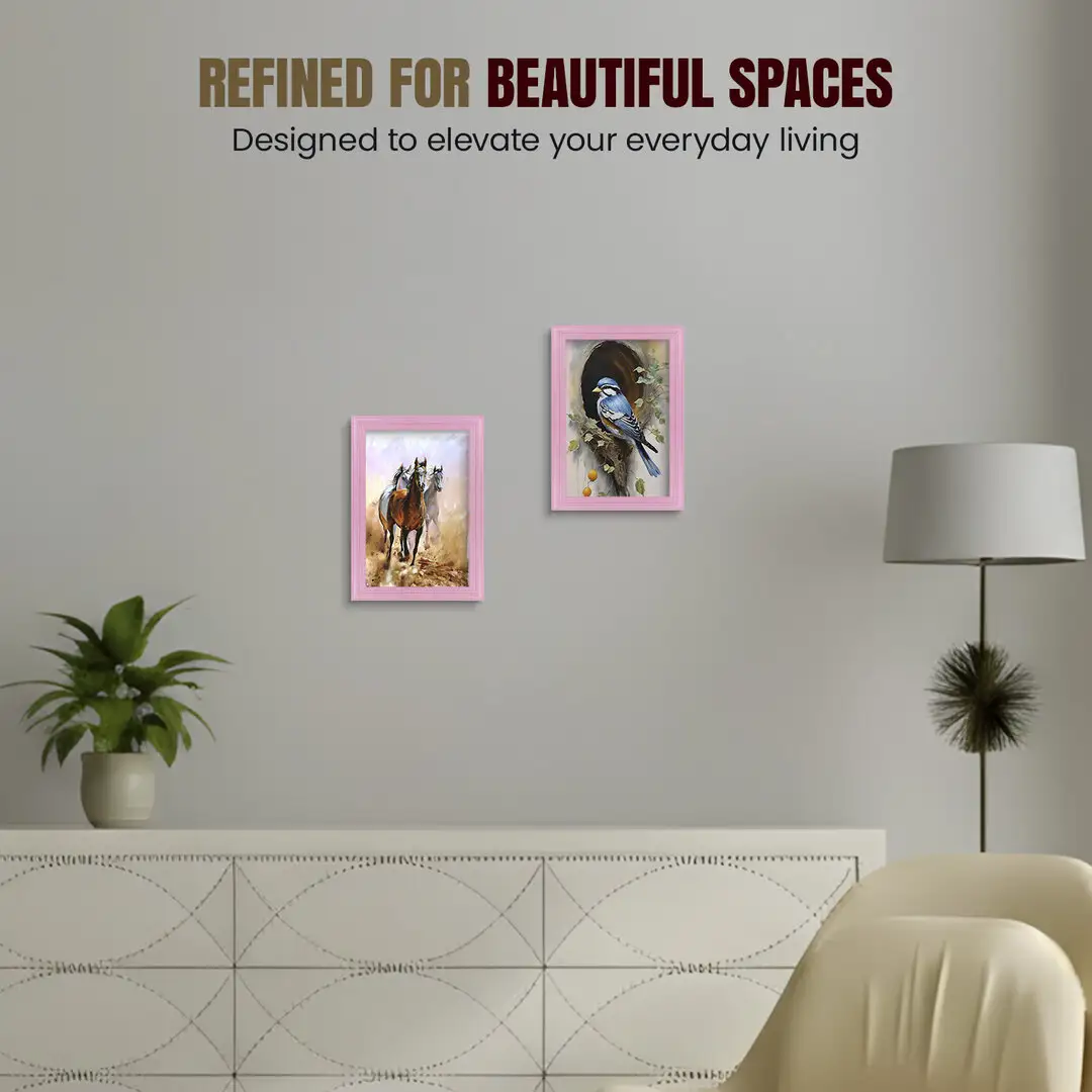 5x3.5" Classic Pastel Pink Picture Frame - Timeless Wall Display For Family Photos & Artwork thumbnail 2