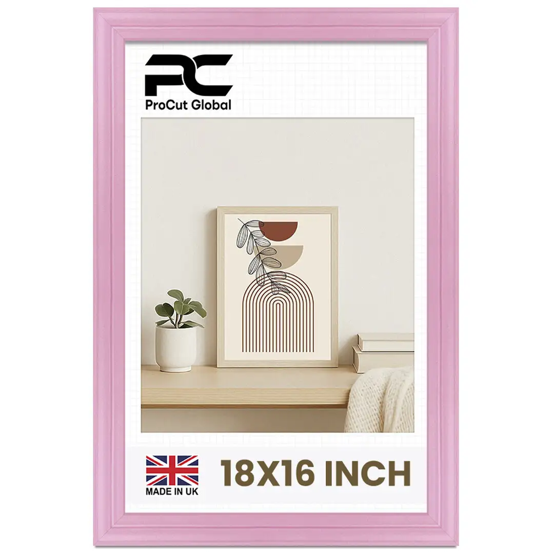 18x16" Classic Pastel Pink Picture Frame - Elegant Wall Display For Photos & Artwork