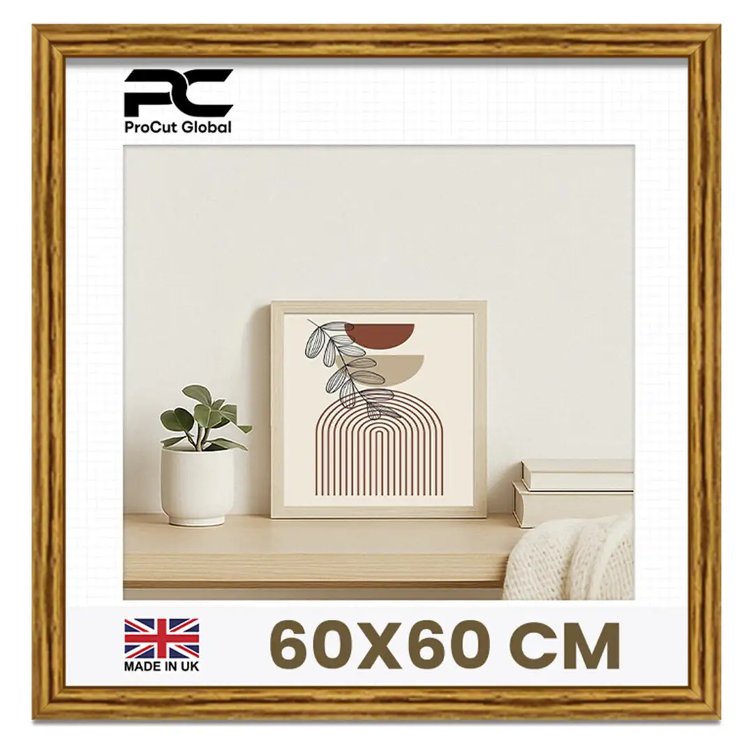 60x60cm Classic Oak Picture Frame - Elegant Wall Display For Photos & Artwork thumbnail 1