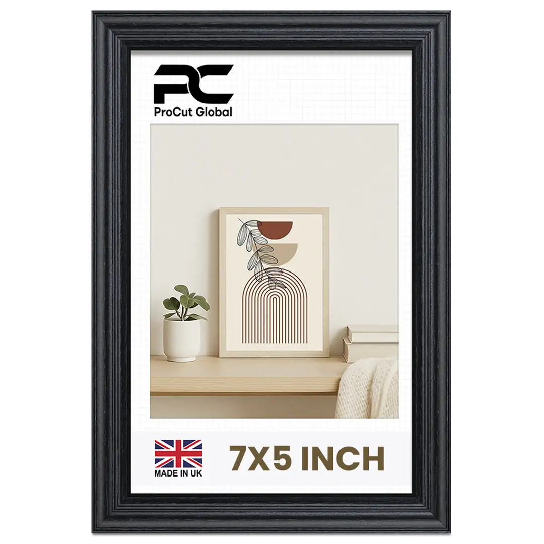 7x5" Classic Black Picture Frame - Elegant Wall Display For Photos & Artwork thumbnail 1