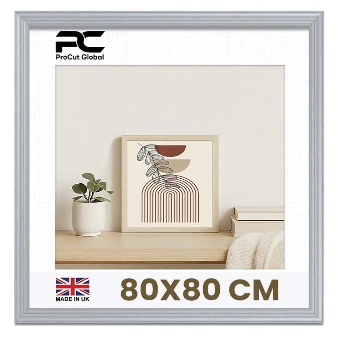 80x80cm Classic Silver Picture Frame - Timeless Wall Display For Family Photos & Artwork thumbnail 1