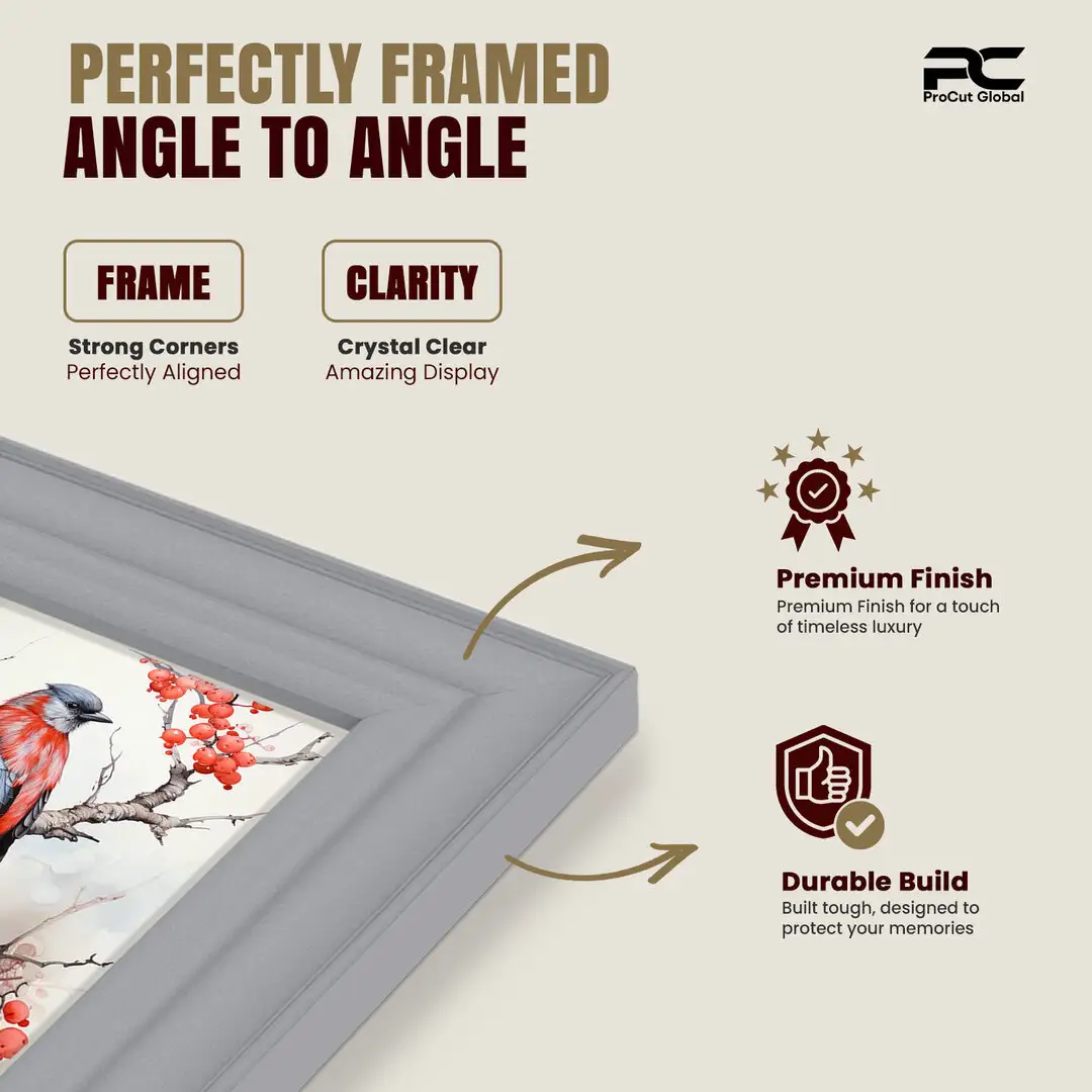 20x20cm Classic Silver Picture Frame - Timeless Wall Display For Family Photos & Artwork thumbnail 6
