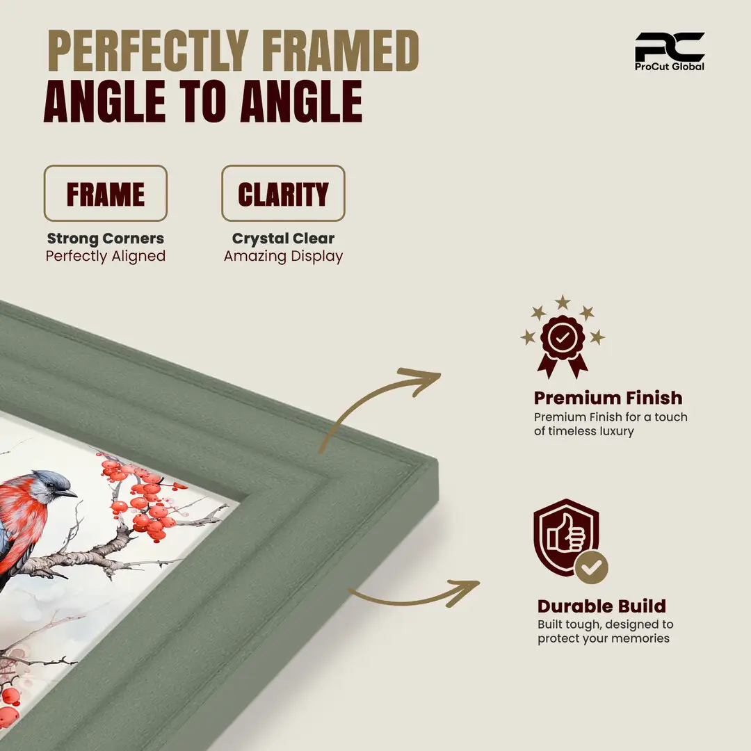 50x35cm Classic Green Picture Frame - Timeless Wall Display For Family Photos & Artwork thumbnail 6