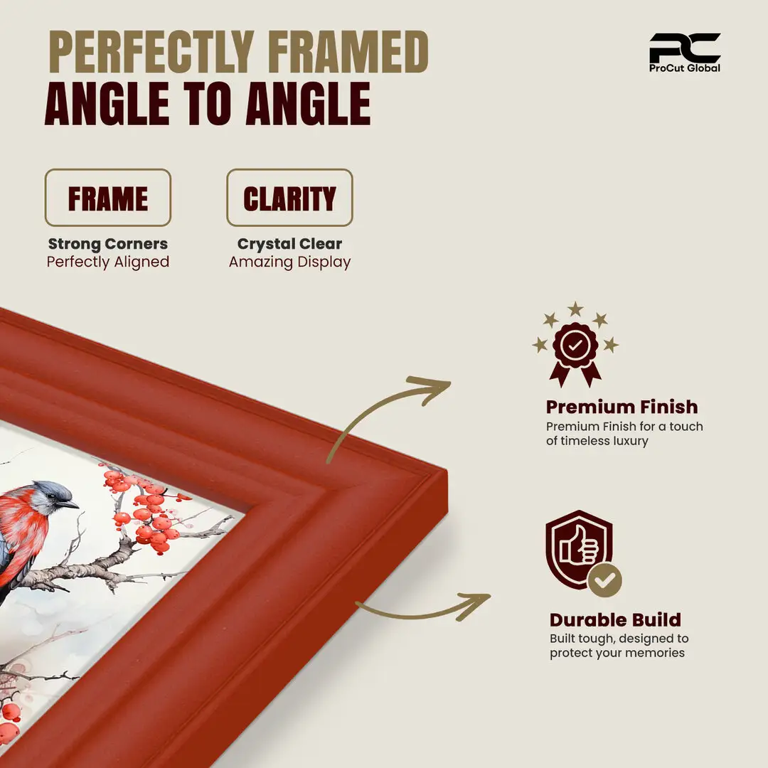 70x50cm Classic Red Picture Frame - Timeless Wall Display For Family Photos & Artwork thumbnail 6