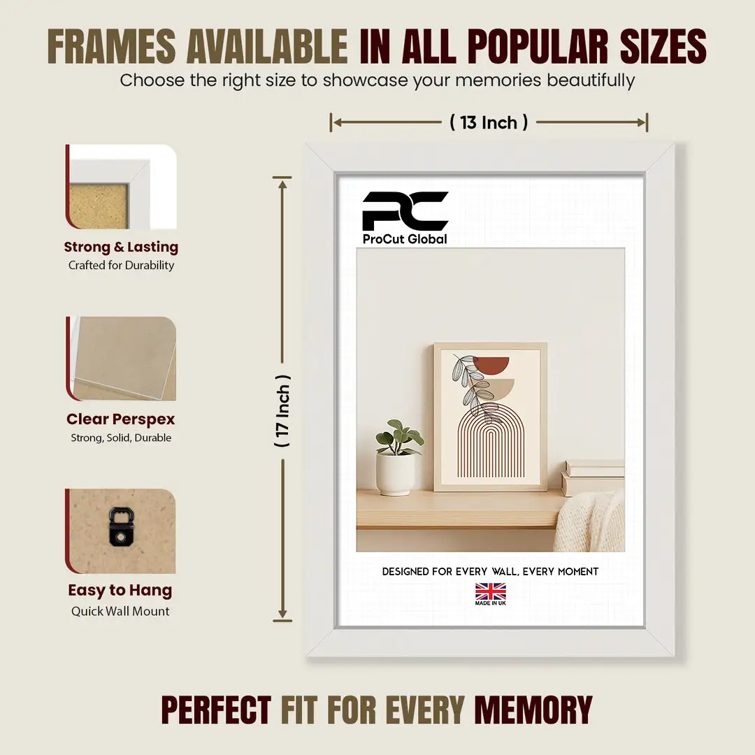 17x13" Sleek White Picture Frame With Clear Acrylic Front - For Premium Wall Decor thumbnail 4