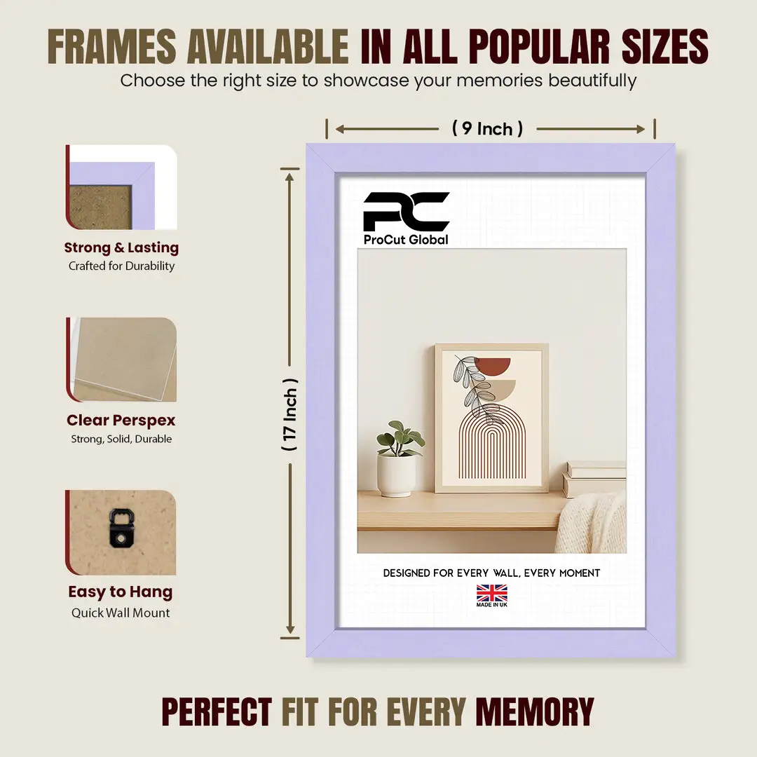 17x9" Sleek Purple Picture Frame With Clear Acrylic Front - For Premium Wall Decor thumbnail 4