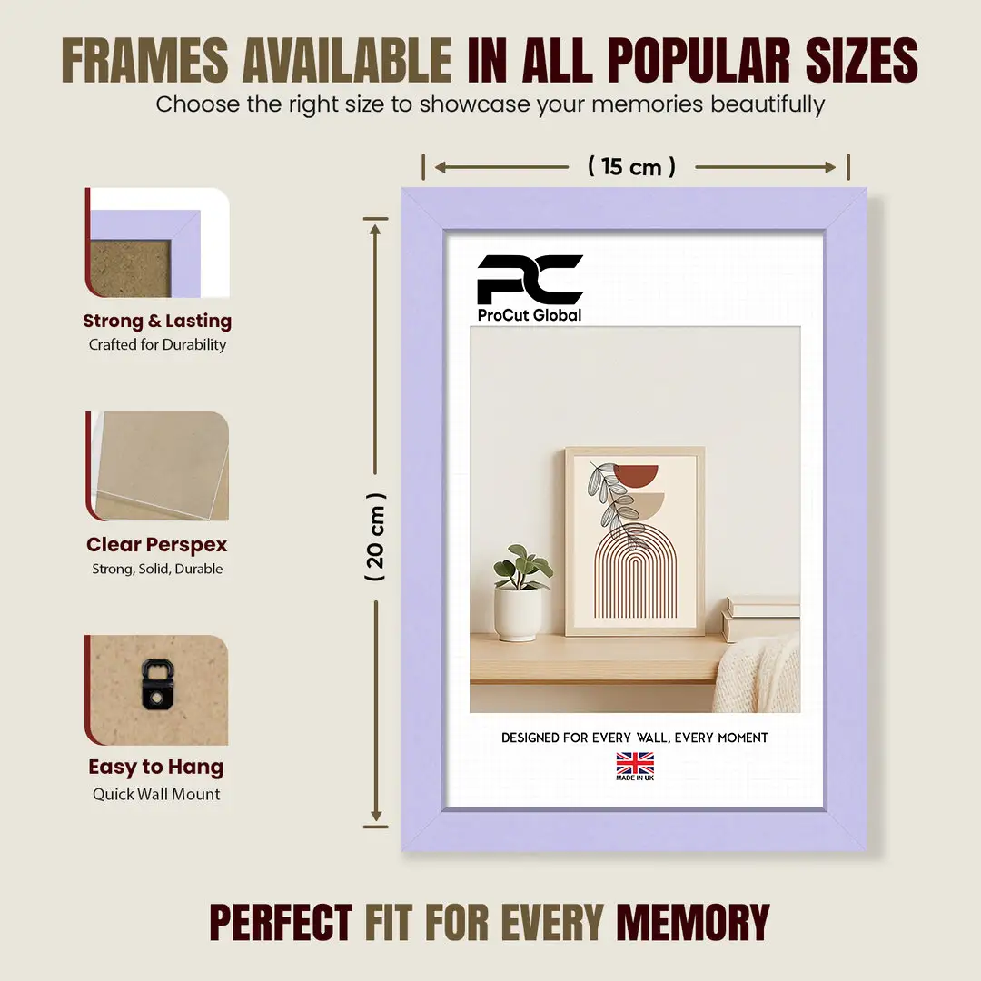 20x15cm Sleek Purple Picture Frame With Shatterproof Acrylic Front - Minimalist Wall Display thumbnail 4