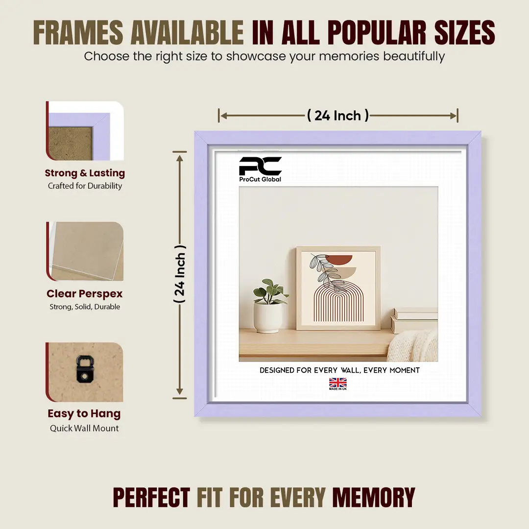 24x24" Sleek Purple Picture Frame - Elegant Wall Or Desk Display thumbnail 4