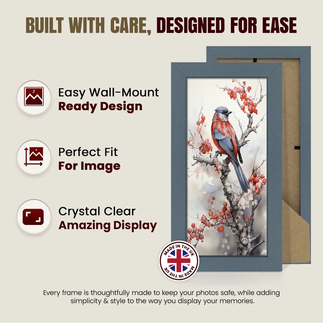 10x4" Sleek Navy Blue Picture Frame With Shatterproof Acrylic Front - Minimalist Wall Display thumbnail 7