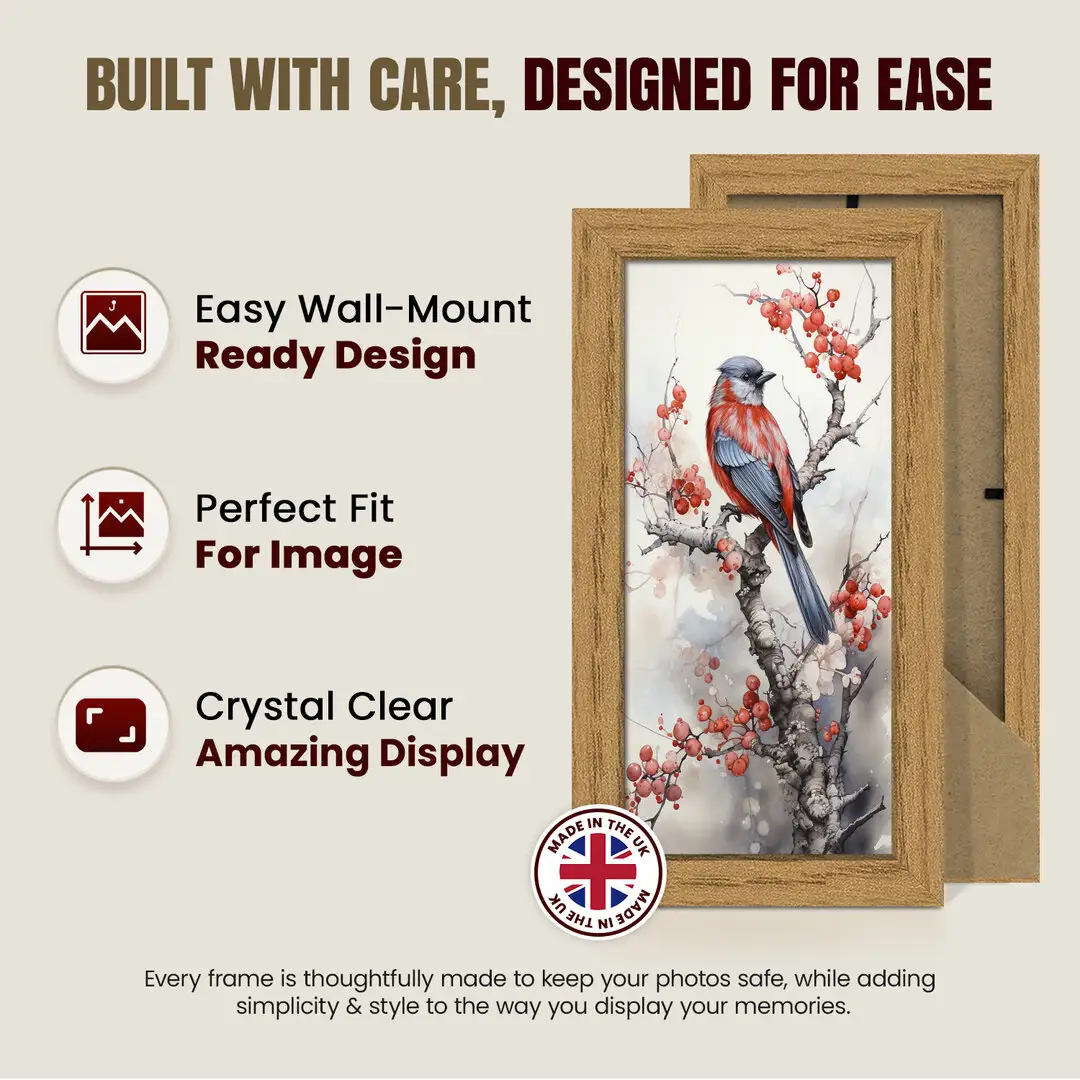 10x4" Sleek Oak Picture Frame With Clear Acrylic Front - For Premium Wall Decor thumbnail 7