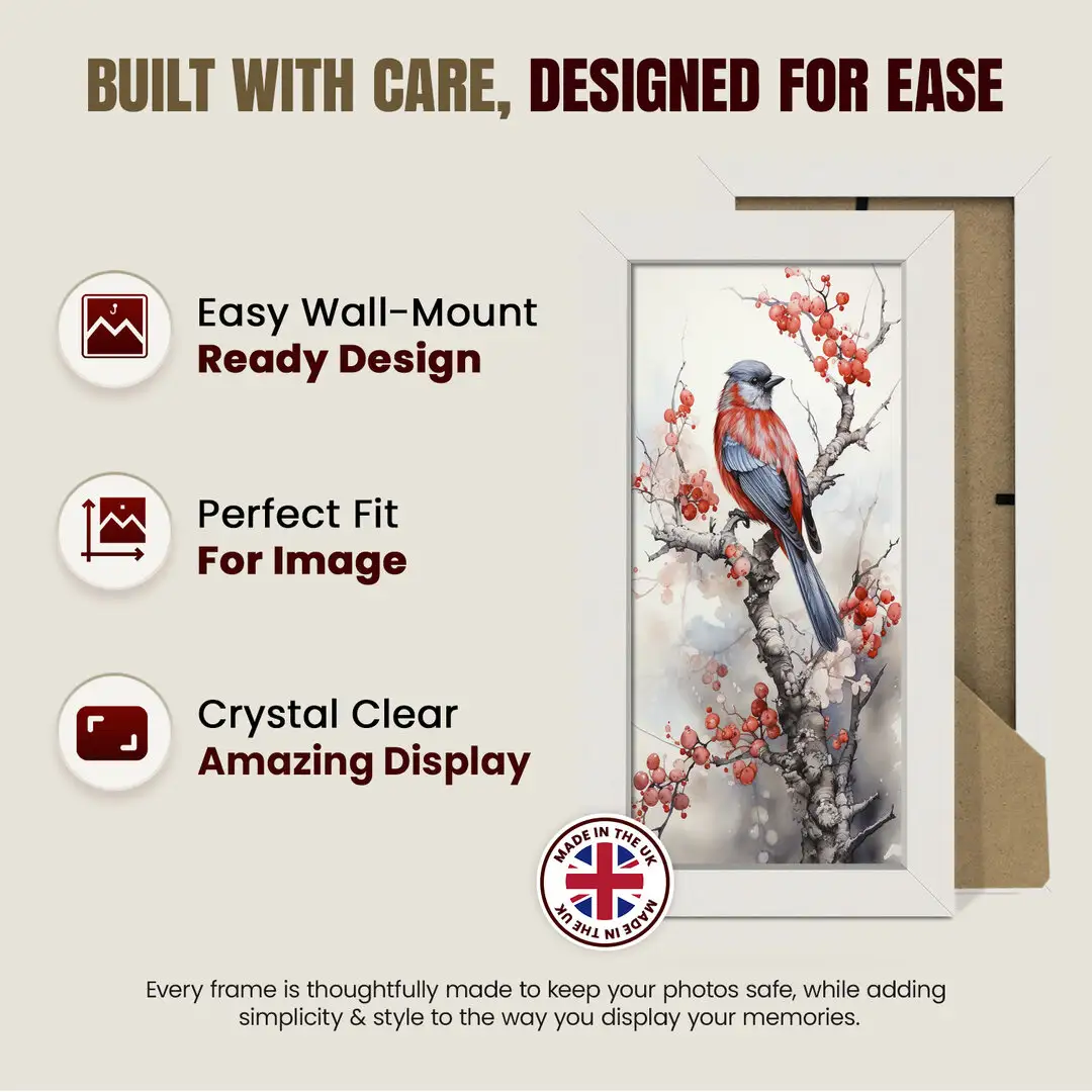 10x4" Sleek White Picture Frame With Shatterproof Acrylic Front - Minimalist Wall Display thumbnail 7
