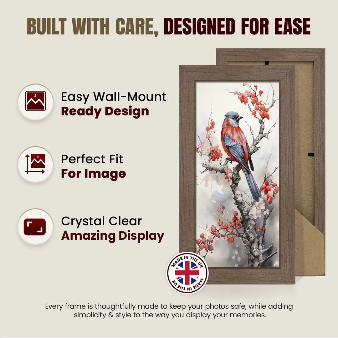 10x5" Sleek Walnut Picture Frame - Elegant Wall Or Desk Display thumbnail 7