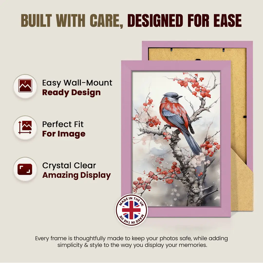 10x8" Sleek Pastel Pink Picture Frame - Elegant Wall Or Desk Display thumbnail 7