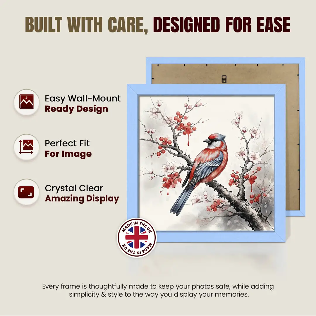 14x14" Sleek Baby Blue Picture Frame With Shatterproof Acrylic Front - Minimalist Wall Display thumbnail 7