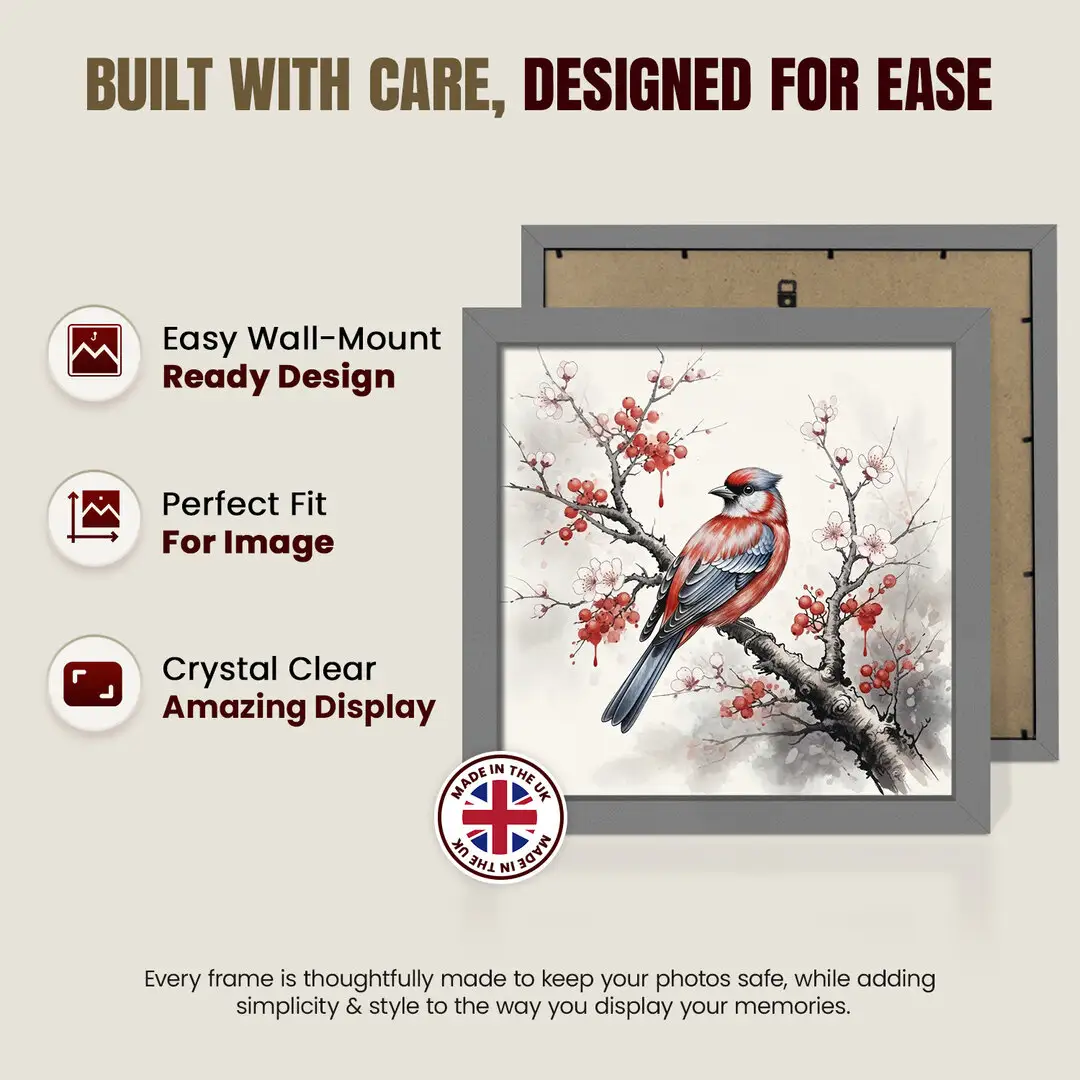 14x14" Sleek Dark Grey Picture Frame With Shatterproof Acrylic Front - Minimalist Wall Display thumbnail 7