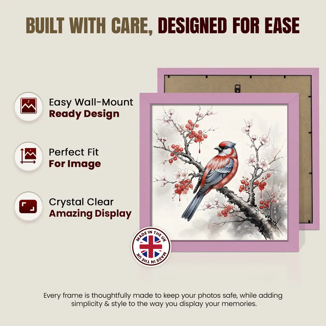 14x14" Sleek Pastel Pink Picture Frame - Elegant Wall Or Desk Display thumbnail 7