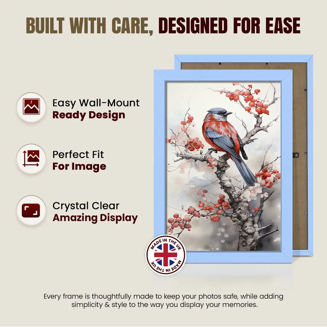 15x10" Sleek Baby Blue Picture Frame With Shatterproof Acrylic Front - Minimalist Wall Display thumbnail 7