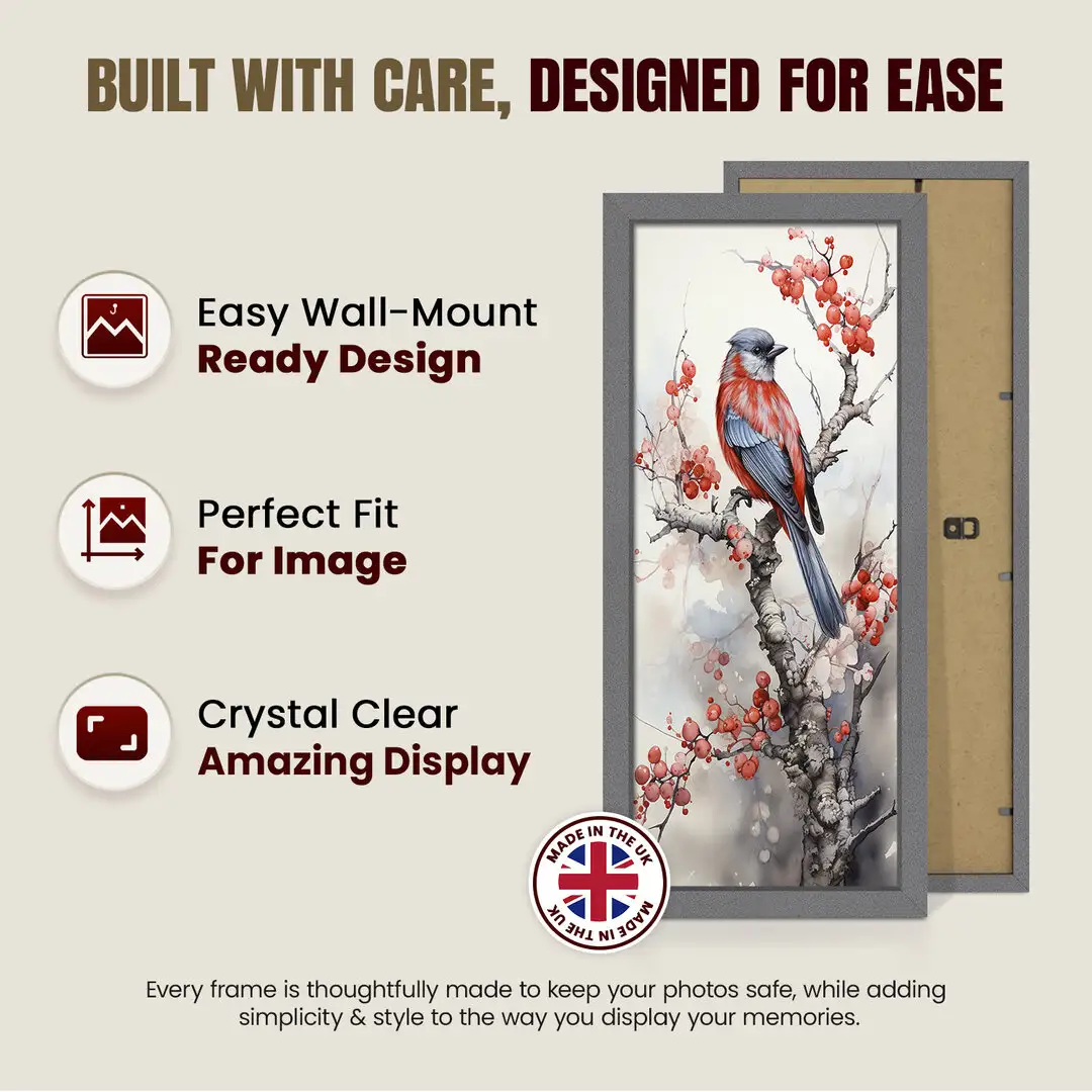 15x5" Sleek Dark Grey Picture Frame - Elegant Wall Or Desk Display thumbnail 7