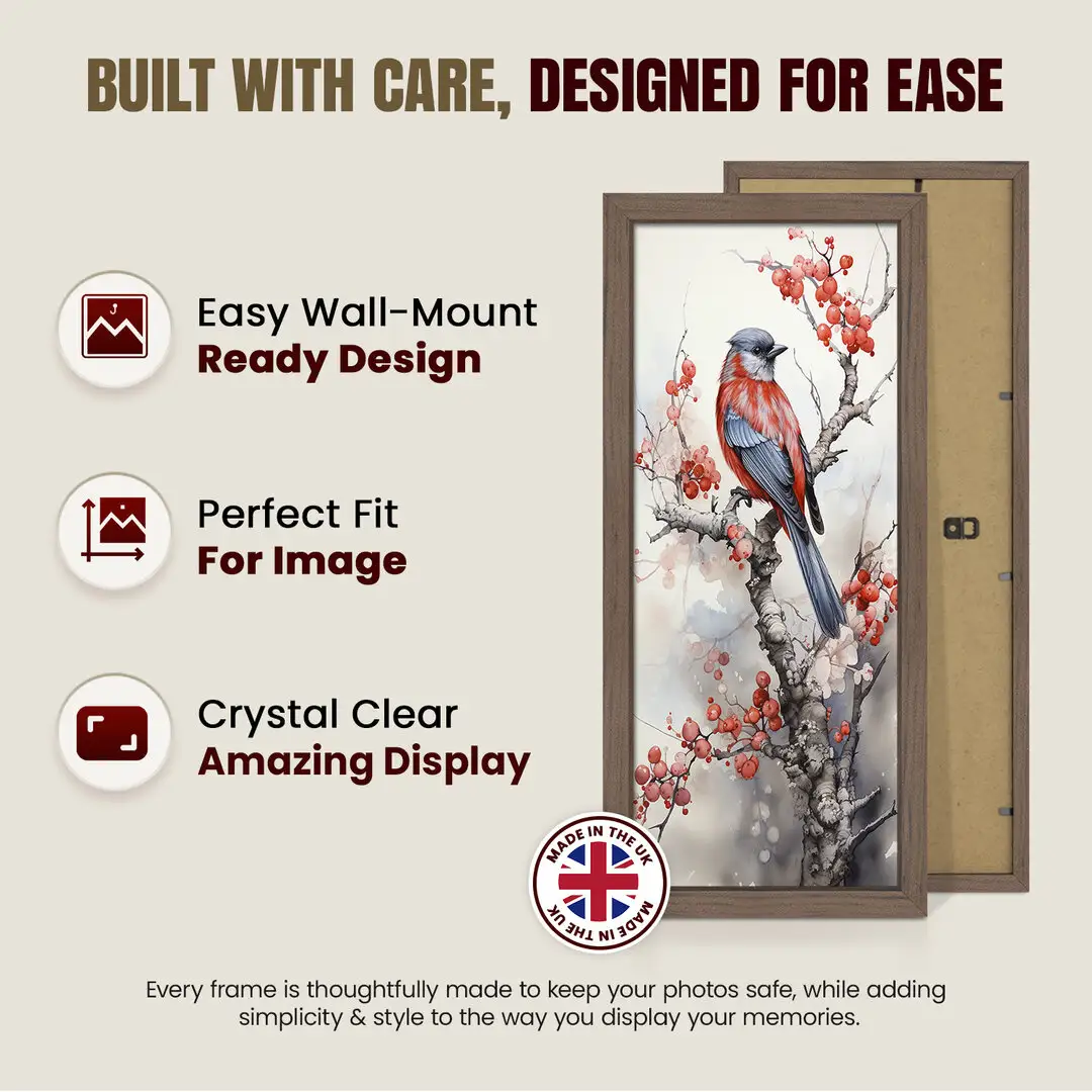 15x5" Sleek Walnut Picture Frame With Shatterproof Acrylic Front - Minimalist Wall Display thumbnail 7