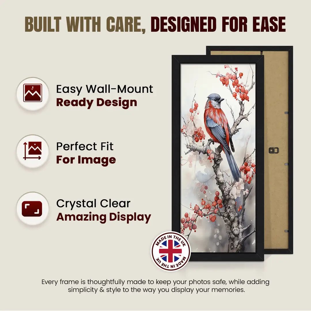 16x5" Sleek Black Picture Frame - Elegant Wall Or Desk Display thumbnail 7
