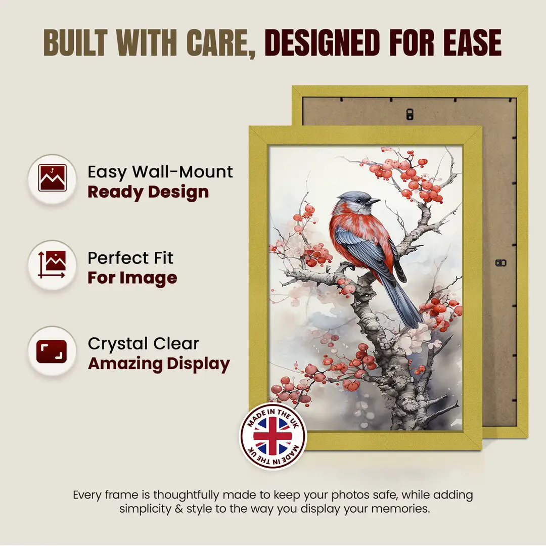 17x10" Sleek Gold Picture Frame With Shatterproof Acrylic Front - Minimalist Wall Display thumbnail 7