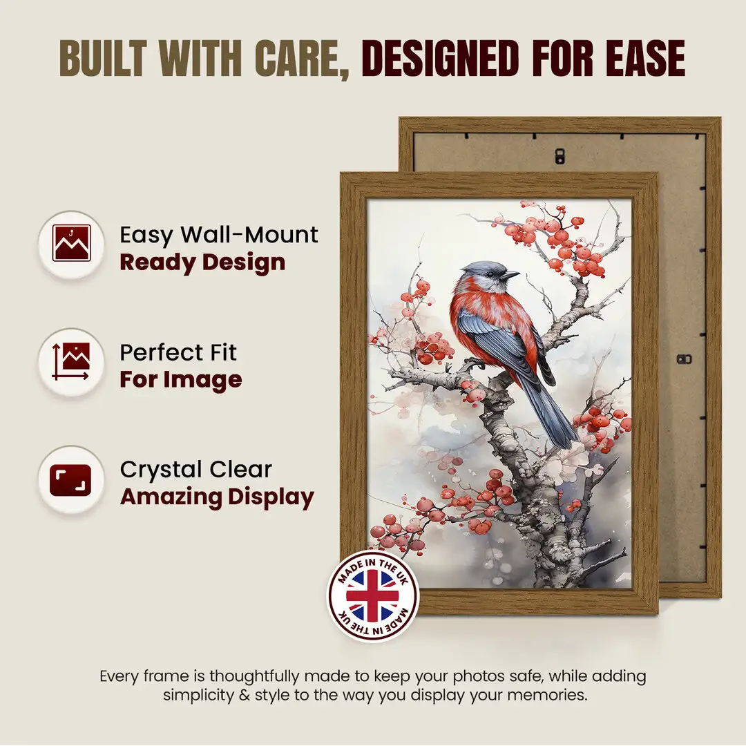17x12" Sleek Oak Picture Frame With Clear Acrylic Front - For Premium Wall Decor thumbnail 7