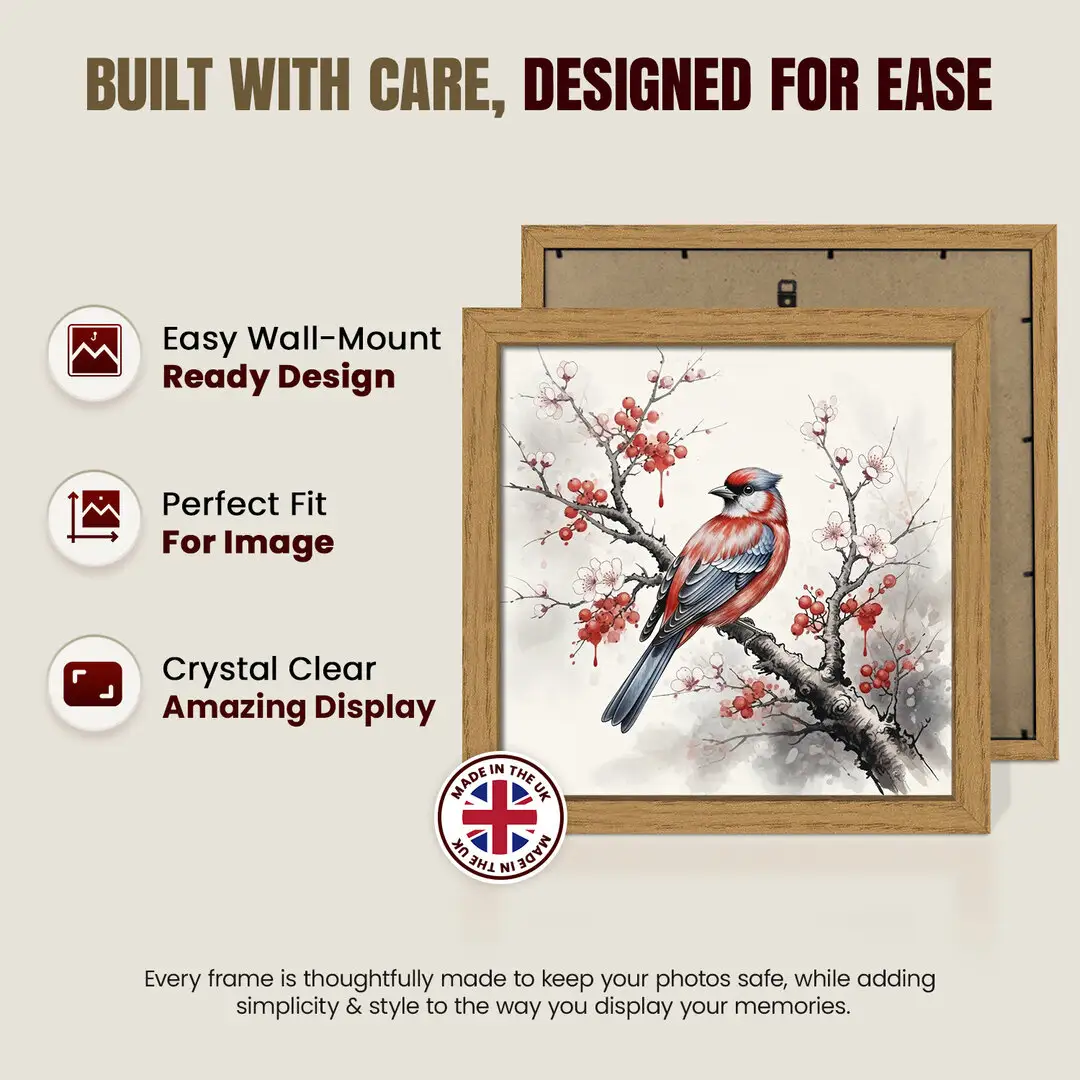 18x18" Sleek Oak Picture Frame - Elegant Wall Or Desk Display thumbnail 7