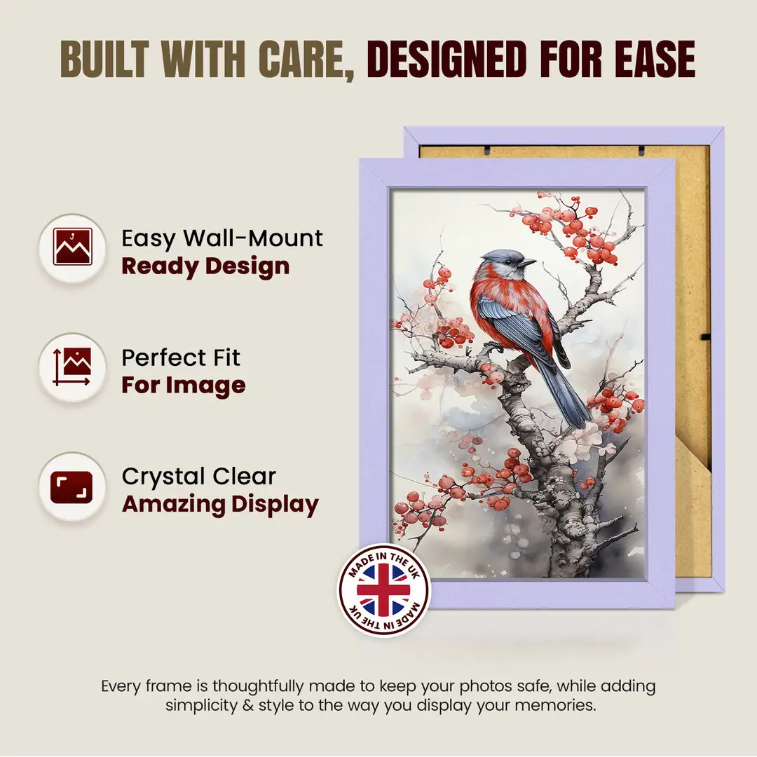 20x15cm Sleek Purple Picture Frame With Shatterproof Acrylic Front - Minimalist Wall Display thumbnail 7