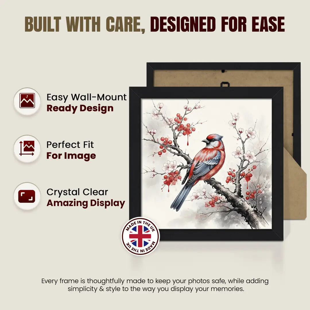 20x20cm Sleek Black Picture Frame With Clear Acrylic Front - For Premium Wall Decor thumbnail 7