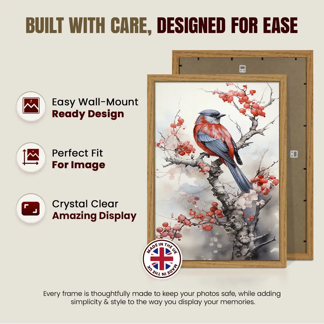 24x18" Sleek Oak Picture Frame With Clear Acrylic Front - For Premium Wall Decor thumbnail 7