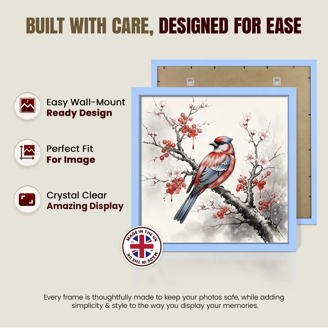 24x24" Sleek Baby Blue Picture Frame With Shatterproof Acrylic Front - Minimalist Wall Display thumbnail 7