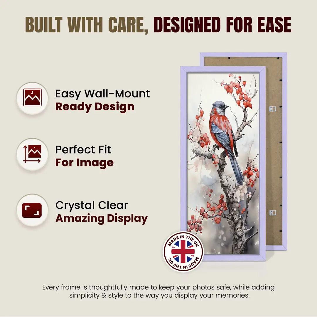 24x8" Sleek Purple Picture Frame With Shatterproof Acrylic Front - Minimalist Wall Display thumbnail 7