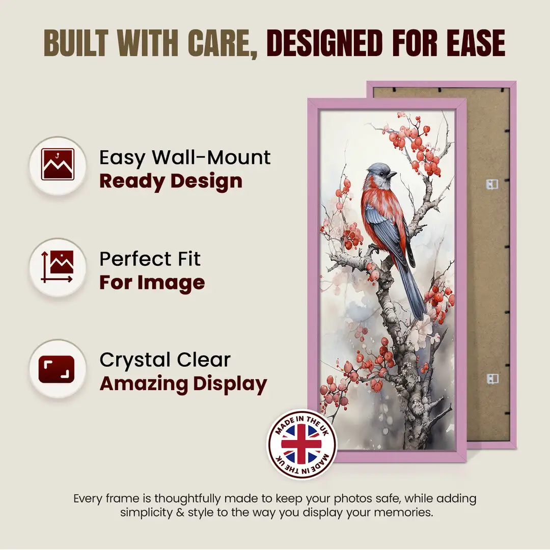 26x12" Sleek Pastel Pink Picture Frame - Elegant Wall Or Desk Display thumbnail 7