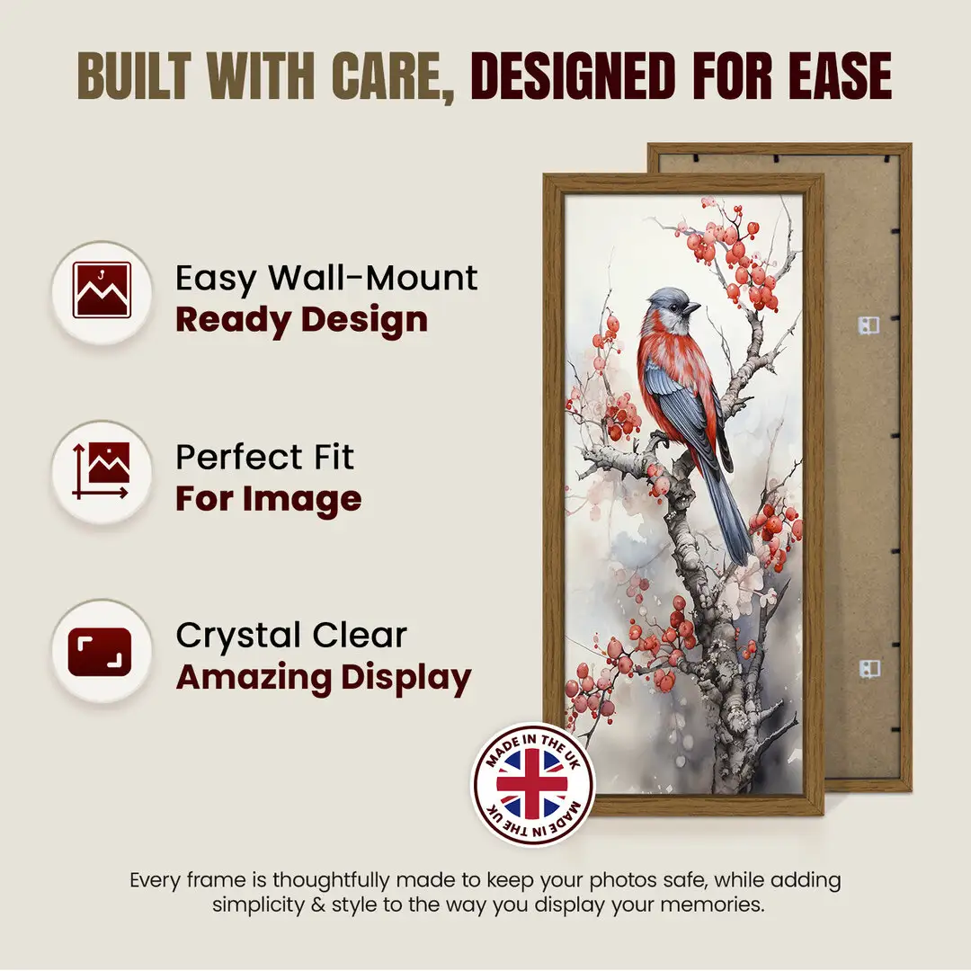 26x8" Sleek Oak Picture Frame - Elegant Wall Or Desk Display thumbnail 7
