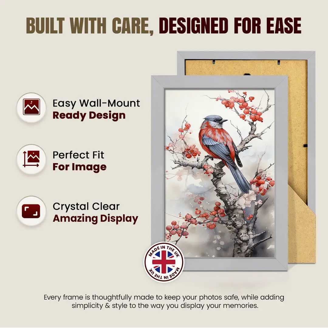 30x28cm Sleek Silver Picture Frame - Elegant Wall Or Desk Display thumbnail 7