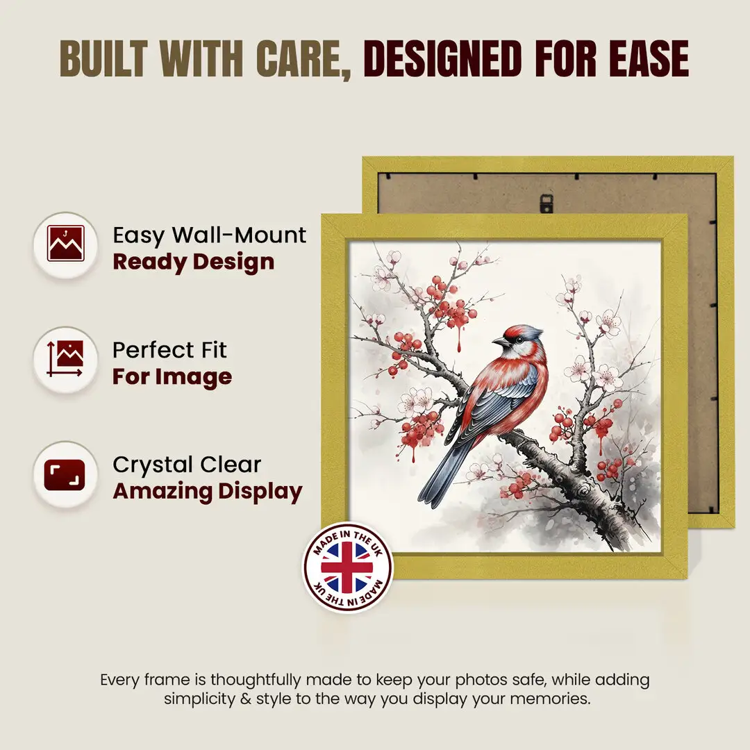 35x35cm Sleek Gold Picture Frame - Elegant Wall Or Desk Display thumbnail 7
