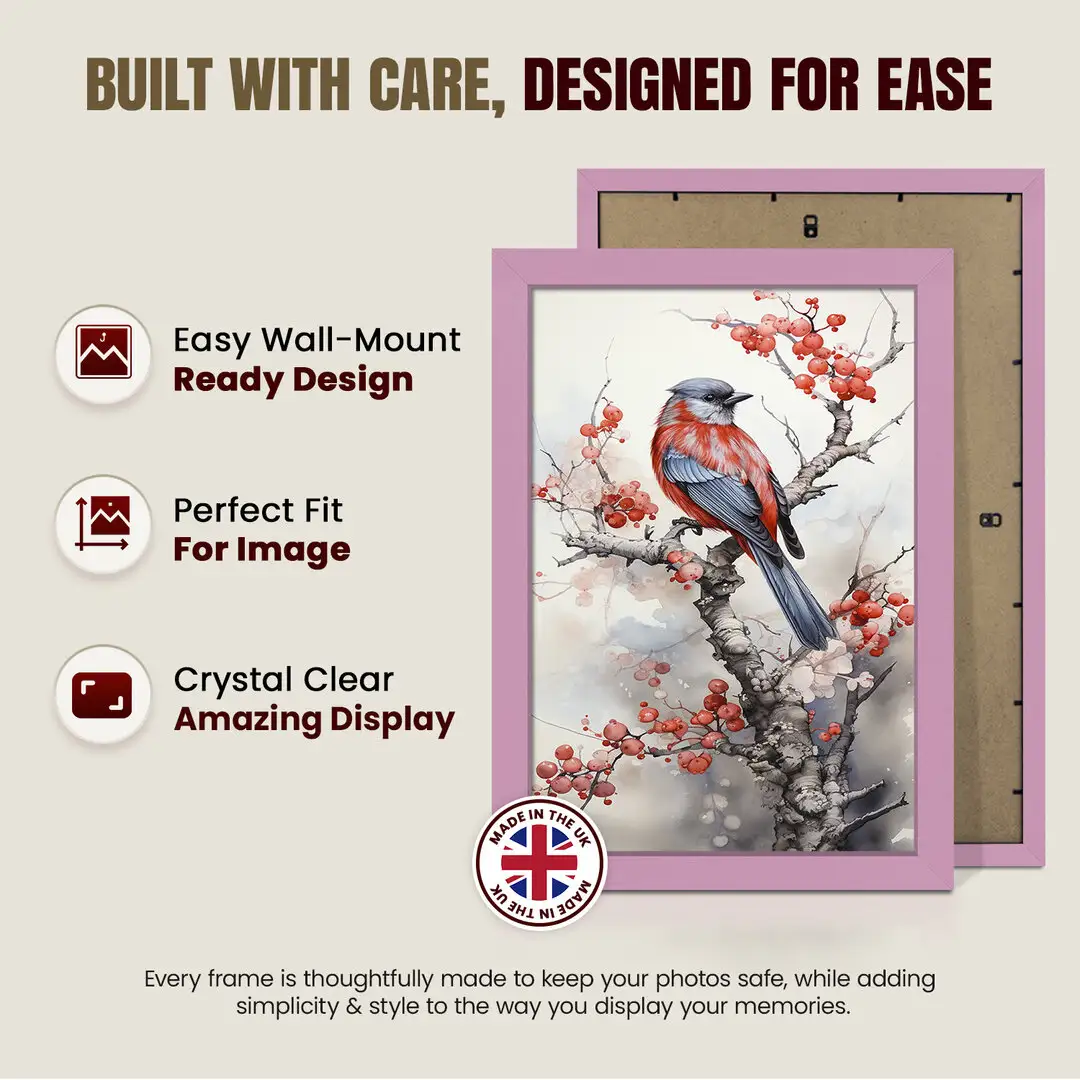 45x30cm Sleek Pastel Pink Picture Frame With Shatterproof Acrylic Front - Minimalist Wall Display thumbnail 7