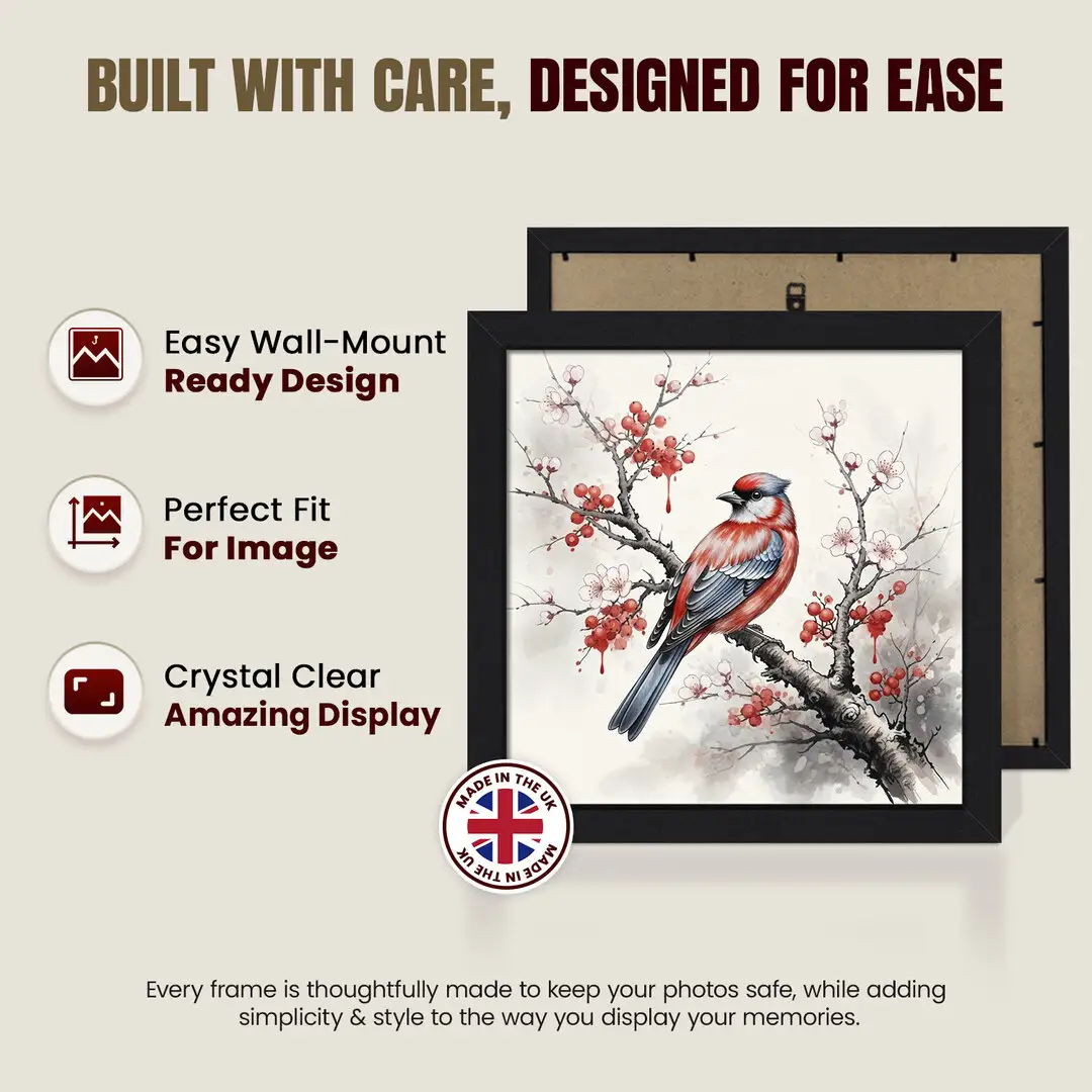 45x45cm Sleek Black Picture Frame - Elegant Wall Or Desk Display thumbnail 7