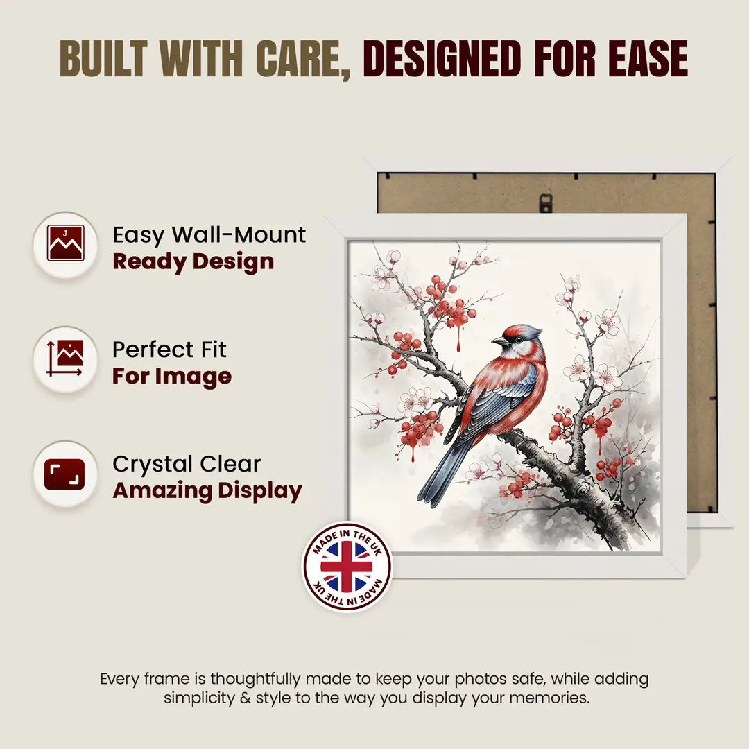 45x45cm Sleek White Picture Frame With Clear Acrylic Front - For Premium Wall Decor thumbnail 7