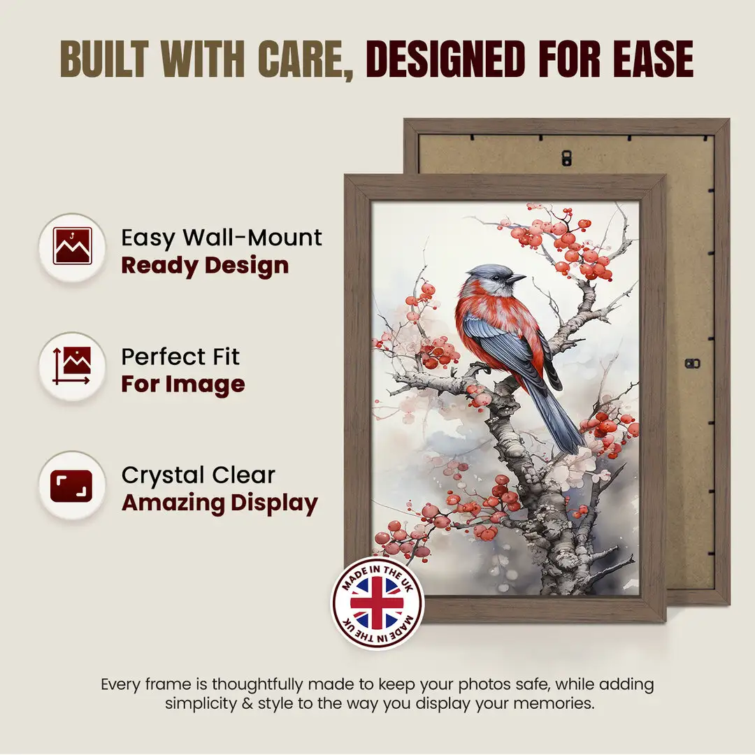 50x30cm Sleek Walnut Picture Frame With Clear Acrylic Front - For Premium Wall Decor thumbnail 7