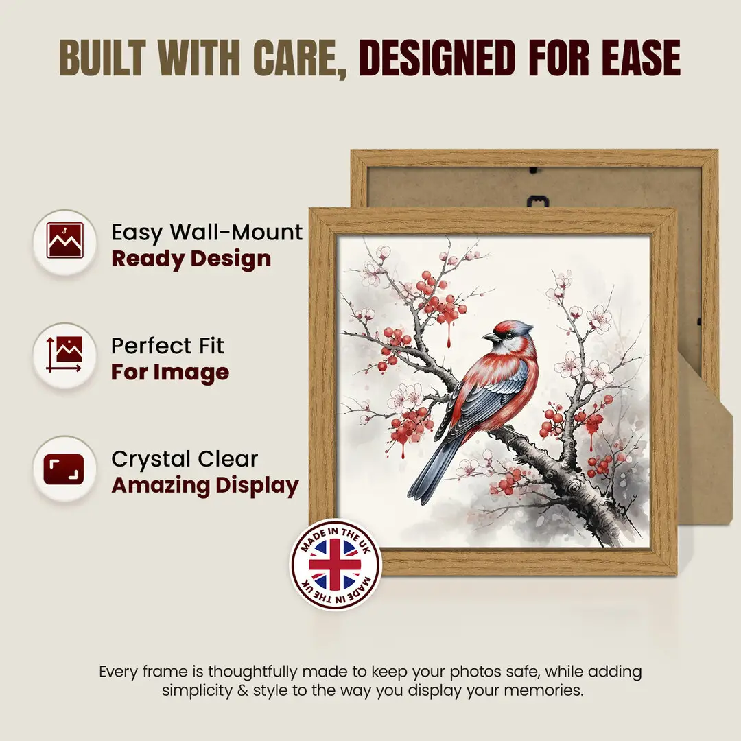 7x7" Sleek Oak Picture Frame With Shatterproof Acrylic Front - Minimalist Wall Display thumbnail 7