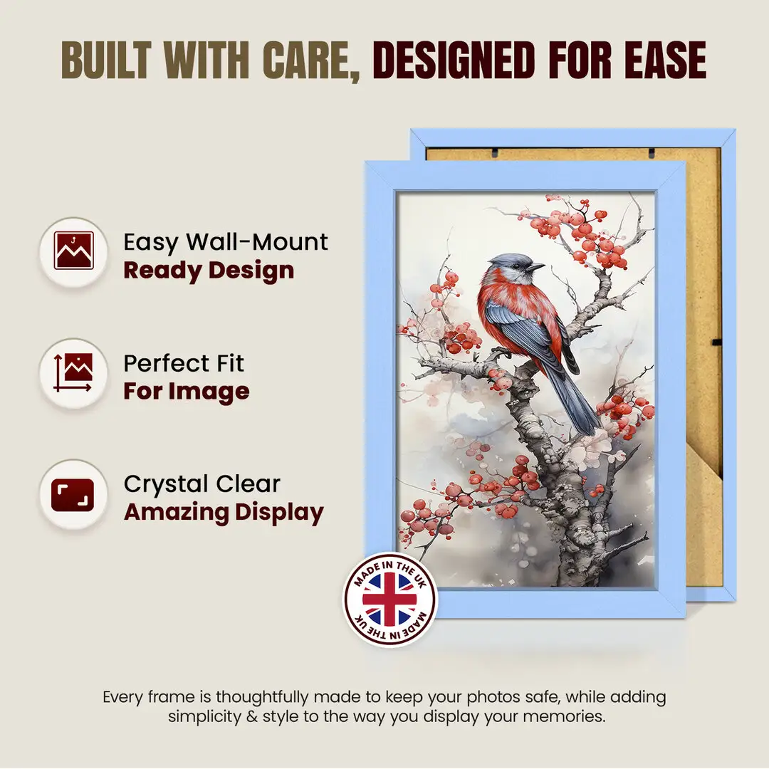 9x6" Sleek Baby Blue Picture Frame With Shatterproof Acrylic Front - Minimalist Wall Display thumbnail 7
