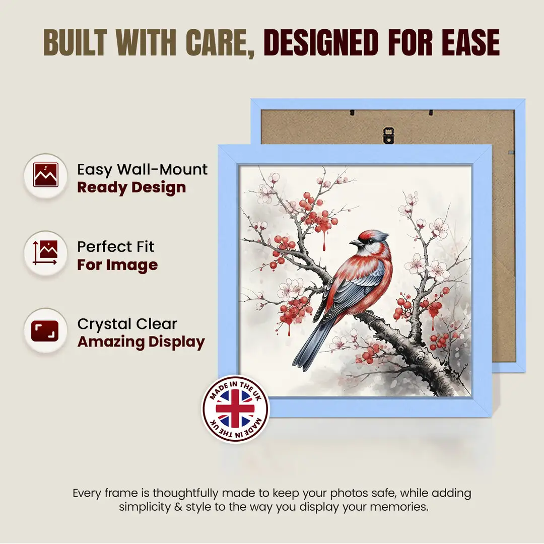 9x9" Sleek Baby Blue Picture Frame With Shatterproof Acrylic Front - Minimalist Wall Display thumbnail 7