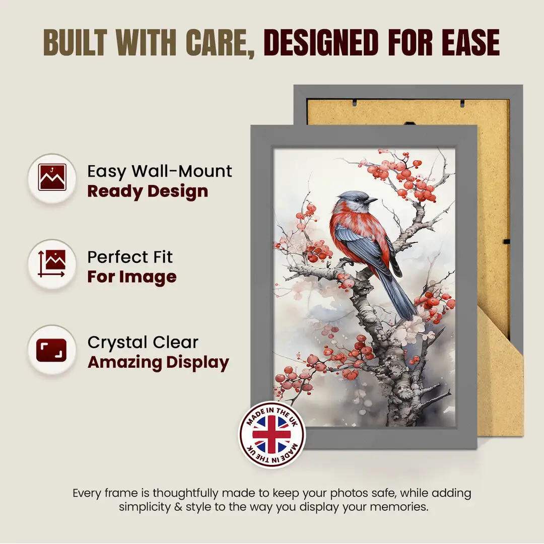 A4 Sleek Dark Grey Picture Frame With Shatterproof Acrylic Front - Minimalist Wall Display thumbnail 7