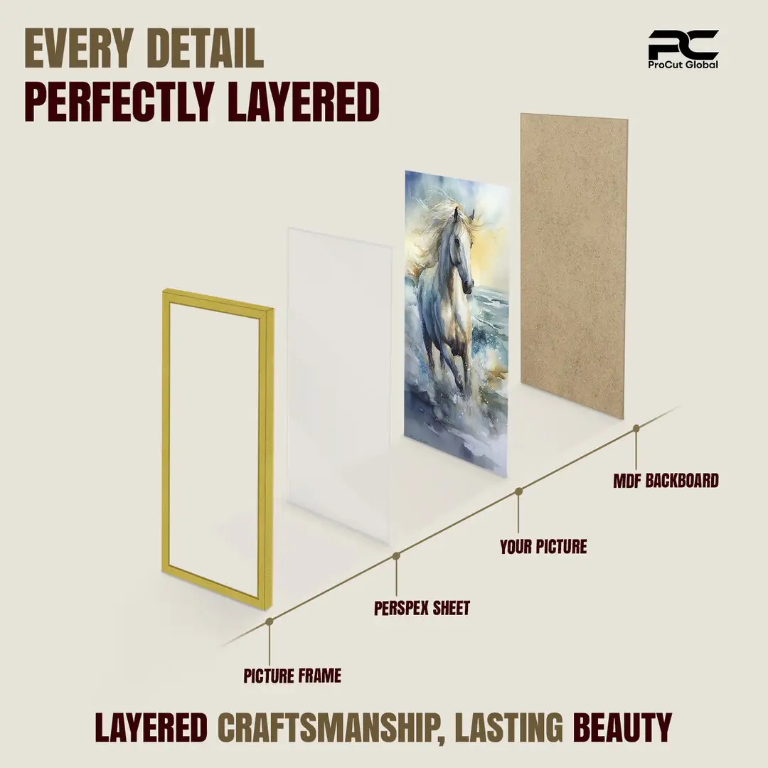 10x4" Sleek Gold Picture Frame With Clear Acrylic Front - For Premium Wall Decor thumbnail 3