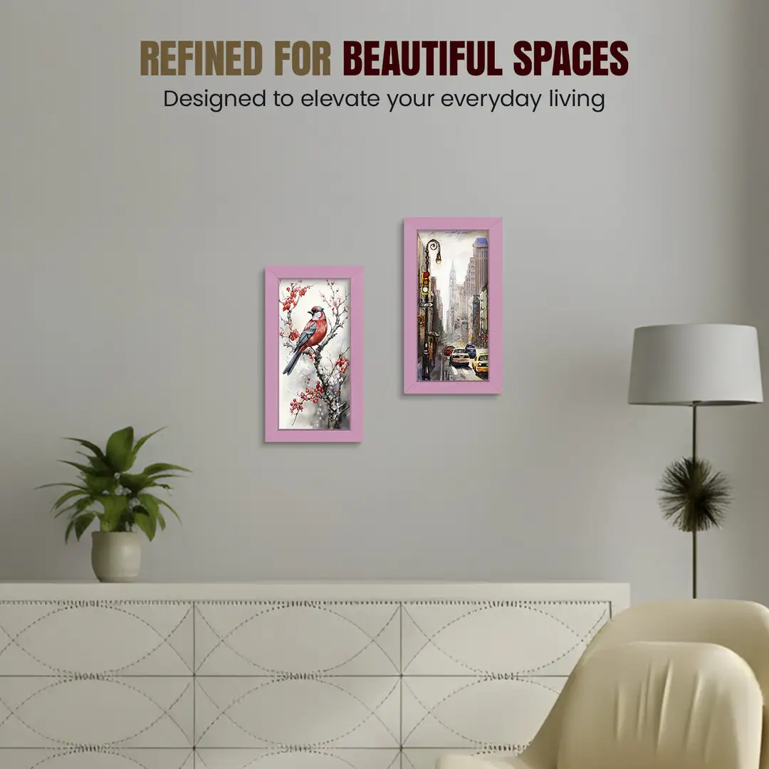 10x5" Sleek Pastel Pink Picture Frame With Shatterproof Acrylic Front - Minimalist Wall Display thumbnail 2