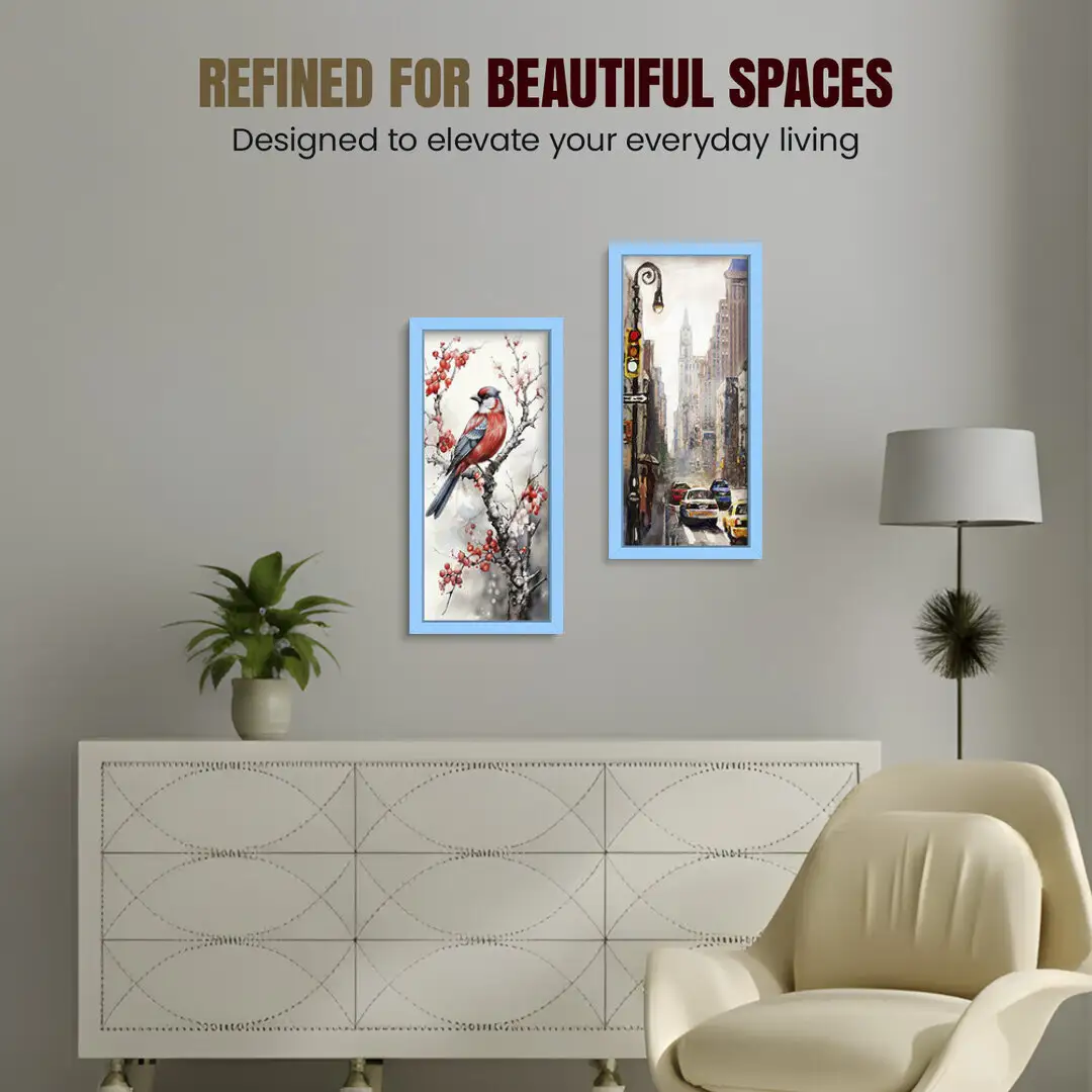15x5" Sleek Baby Blue Picture Frame With Clear Acrylic Front - For Premium Wall Decor thumbnail 2