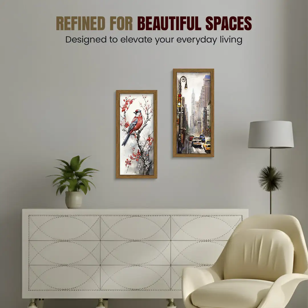15x5" Sleek Oak Picture Frame - Elegant Wall Or Desk Display thumbnail 2